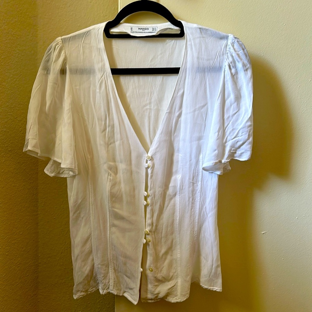 Elegant white blouse from Mango, size S.